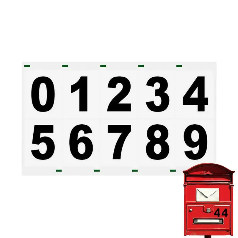 Reflective Mailbox Numbers Sticker Reflective House Numbers For Mailbox Water Resistant Strong Adhesive Trash Cans Sticker For