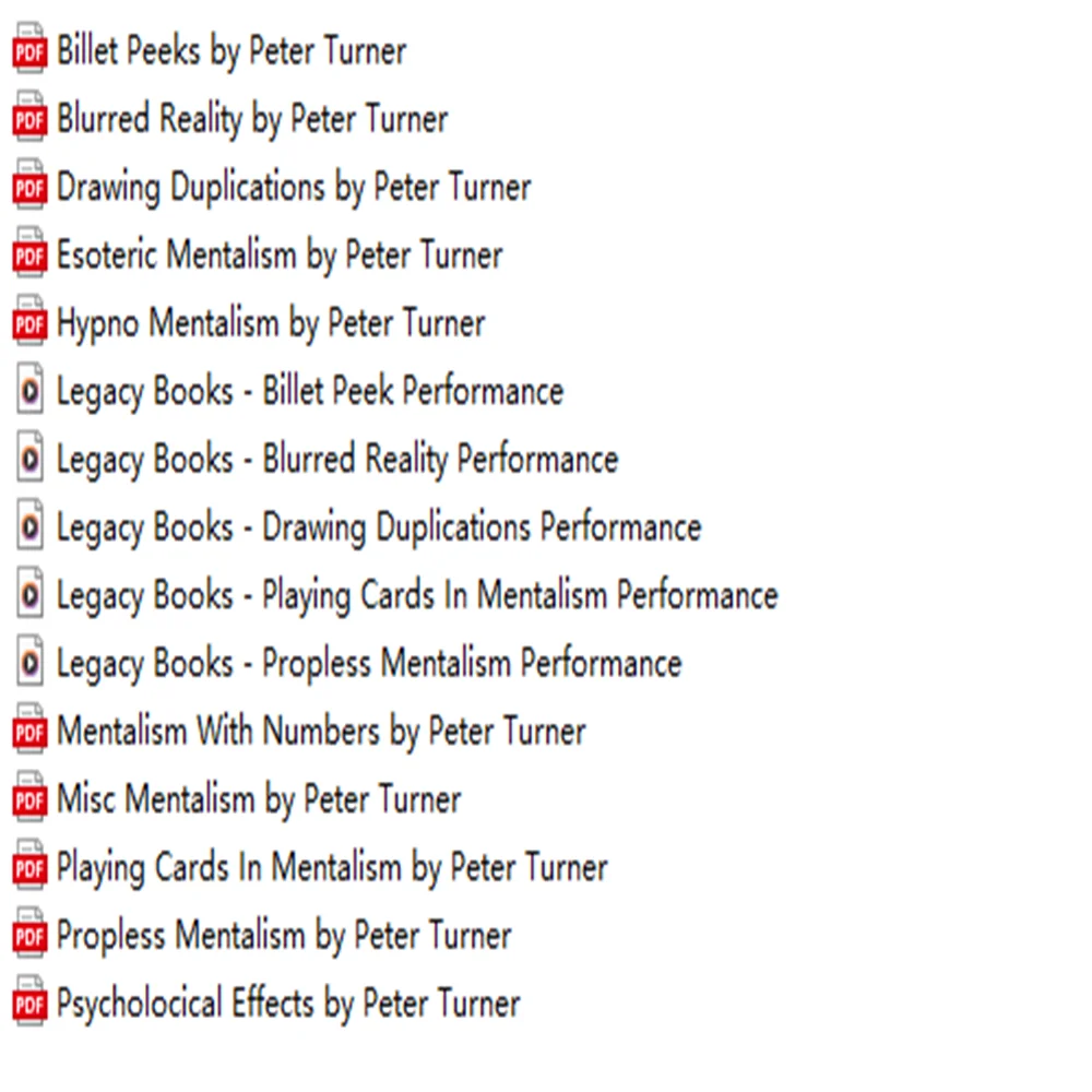 The Legacy Books by Peter Turner 1-10（Videos And PDFS） - Magic Tricks