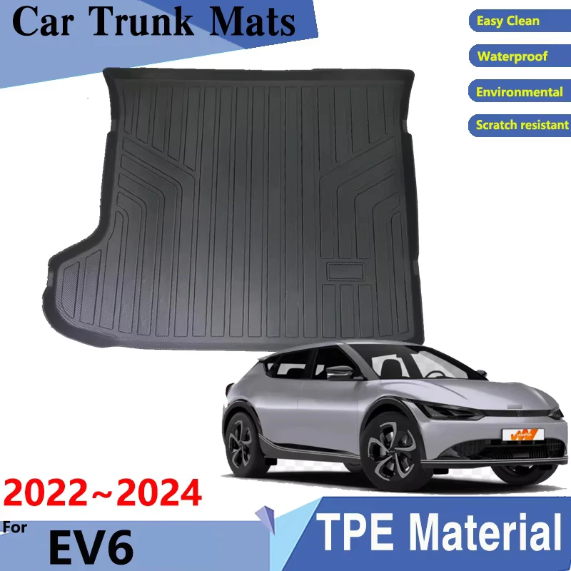 

Автомобильные коврики в багажник из материала TPE для Kia EV6, аксессуары 2023 2022 2024, CV GT-Line, автомобильный задний багажник, задние накладки на багажник, аксессуары