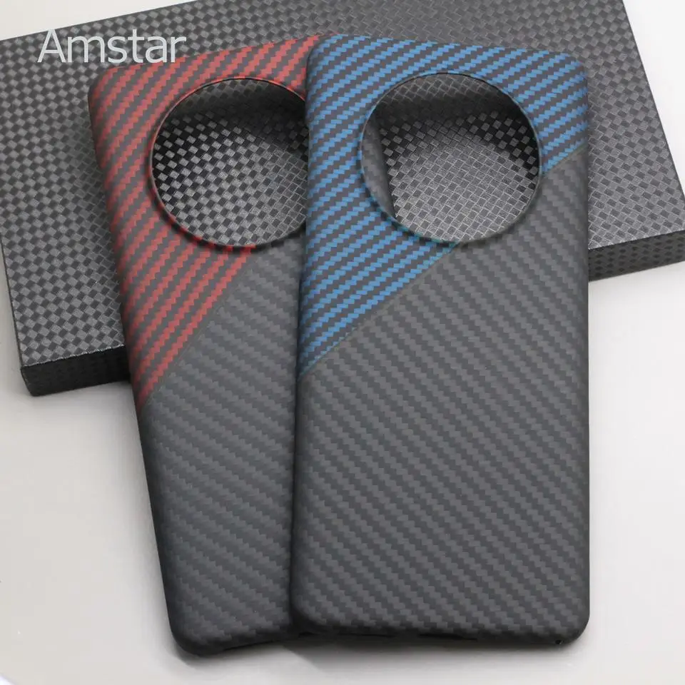 Amstar Dual Color Carbon Fiber Case for Huawei Mate 50 Pro Ultra-thin Anti-drop Premium Aramid Fiber Cover for Huawei Mate 50