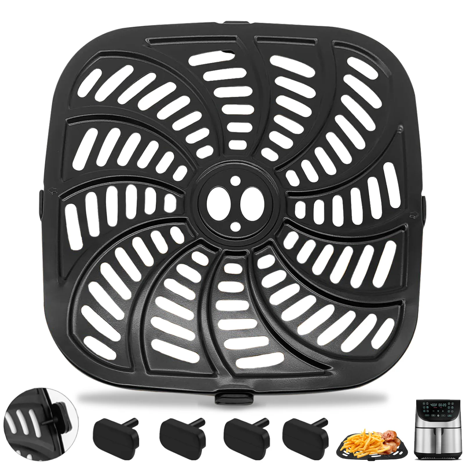 

8QT Baking Tray For Gourmia GAF826 GAF838 GAF856 Air Fryer Pan Non-stick Plate Replacement Parts 9.8x9.8 inch