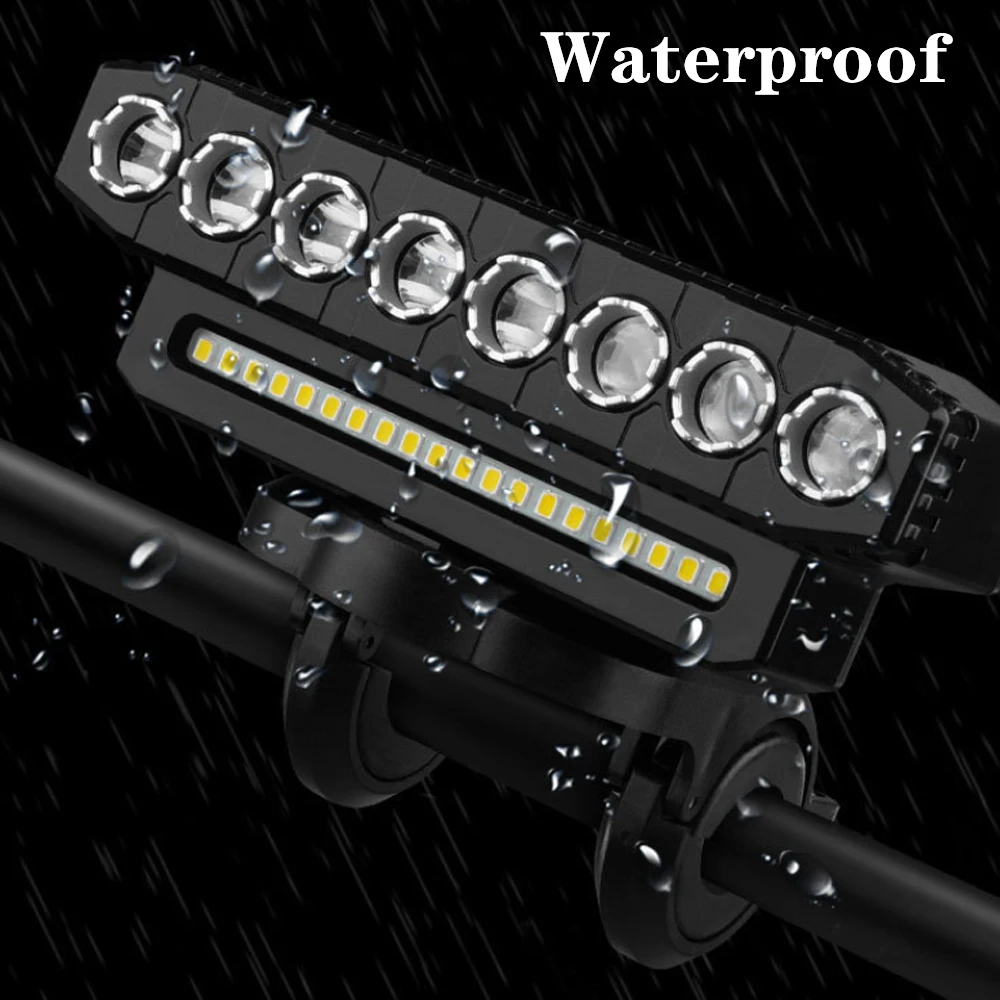 أضواء دراجة نارية مقاومة للماء المحمولة القابلة لإعادة الشحن LED المصباح 8/5 LED 20/12 SMD العالمي 6 طرق الإضاءة أضواء دراجة