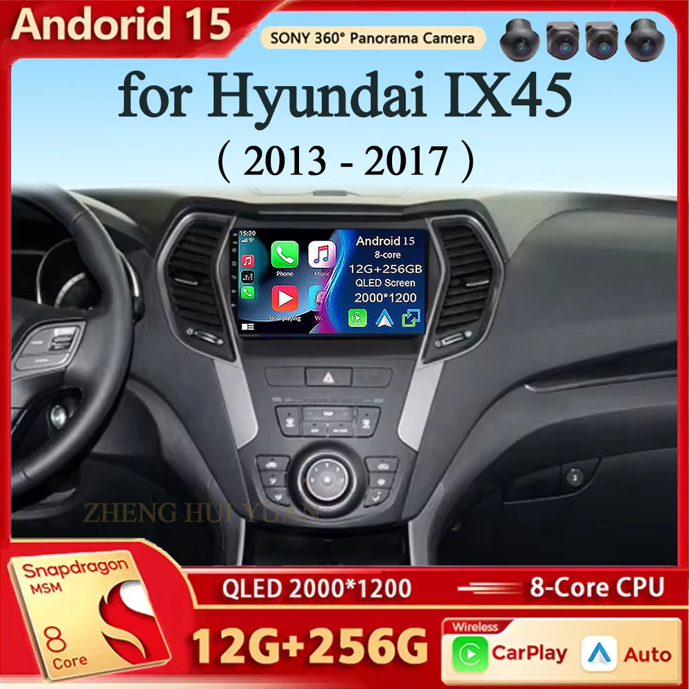 

9 Inch 2 Din Android Car Radio for Hyundai IX45 Santa Fe 2013 2014 2015 2016 2017 Car Stereo Android Auto Carplay Navigation GPS