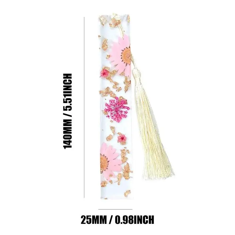 ดอกไม้แห้งธรรมชาติบุ๊คมาร์คเรซิ่นดอกไม้เครื่องหมายหนังสือเดซี่อีพ็อกซี่ที่คั่นหน้าของขวัญสำหรับเด็กนักเรียนเครื่องเขียนอุปกรณ์การเรียน