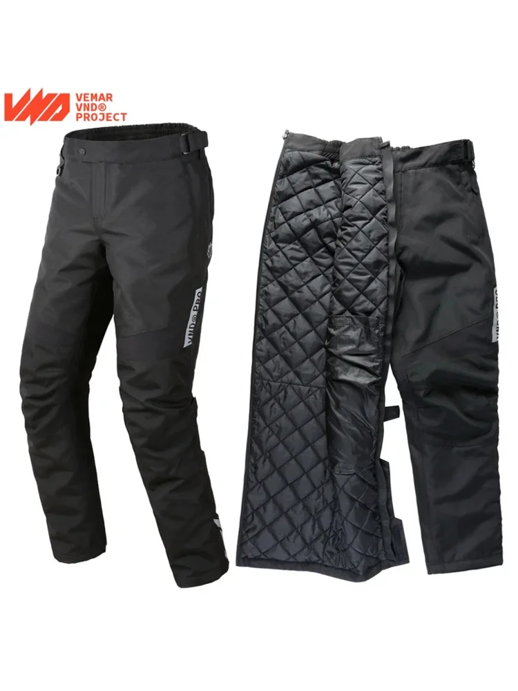 Winter Waterproof Motorcycle Padded Touring Moto Pants Men's Warm Windproof Fleece-lined Motorbike Trousers CE Kneepads clothes