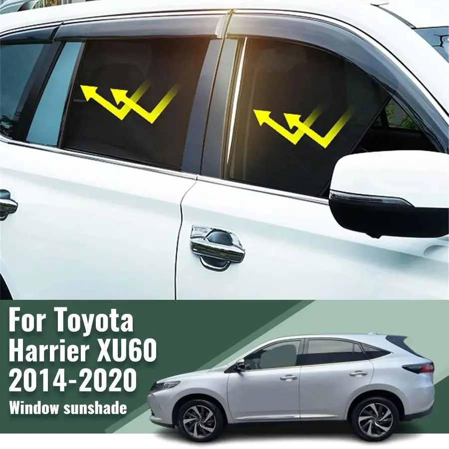 For Toyota Harrier 60 XU60 2014-2020 Magnetic Car Sunshade Shield Front Windshield Frame Curtain Rear Side Window Sun Shade