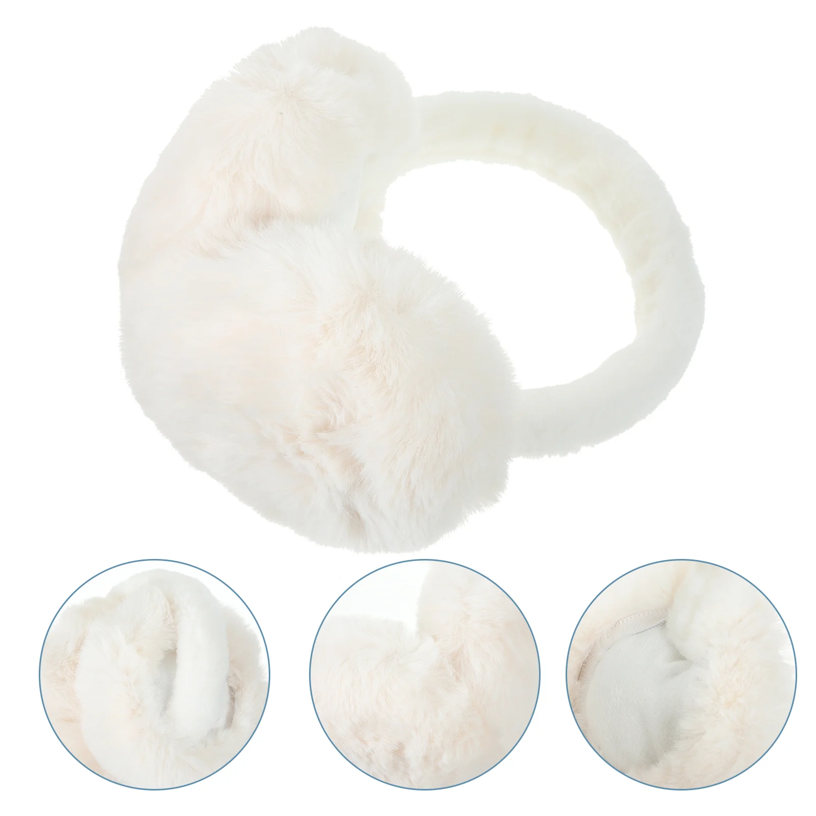 

Cold Weather Accessories Plush Warm Winter Headband Outdoor Foldable Warmer White for Miss