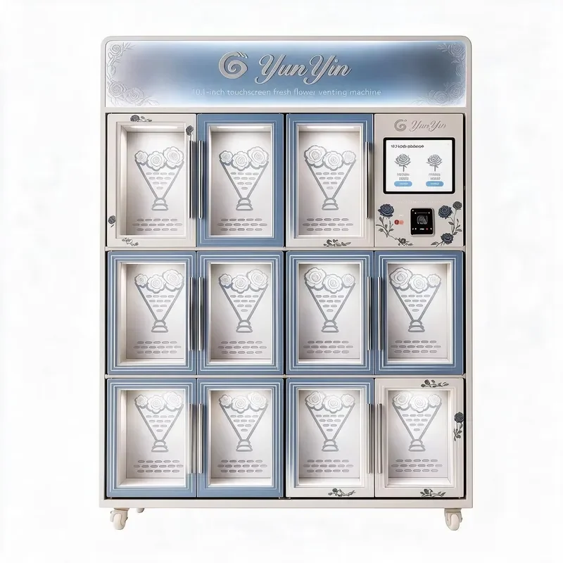 for Yunyin Unmanned Flower Vending Machine 11 Slot Capacity Compressor Cooling System for Commercial Venues