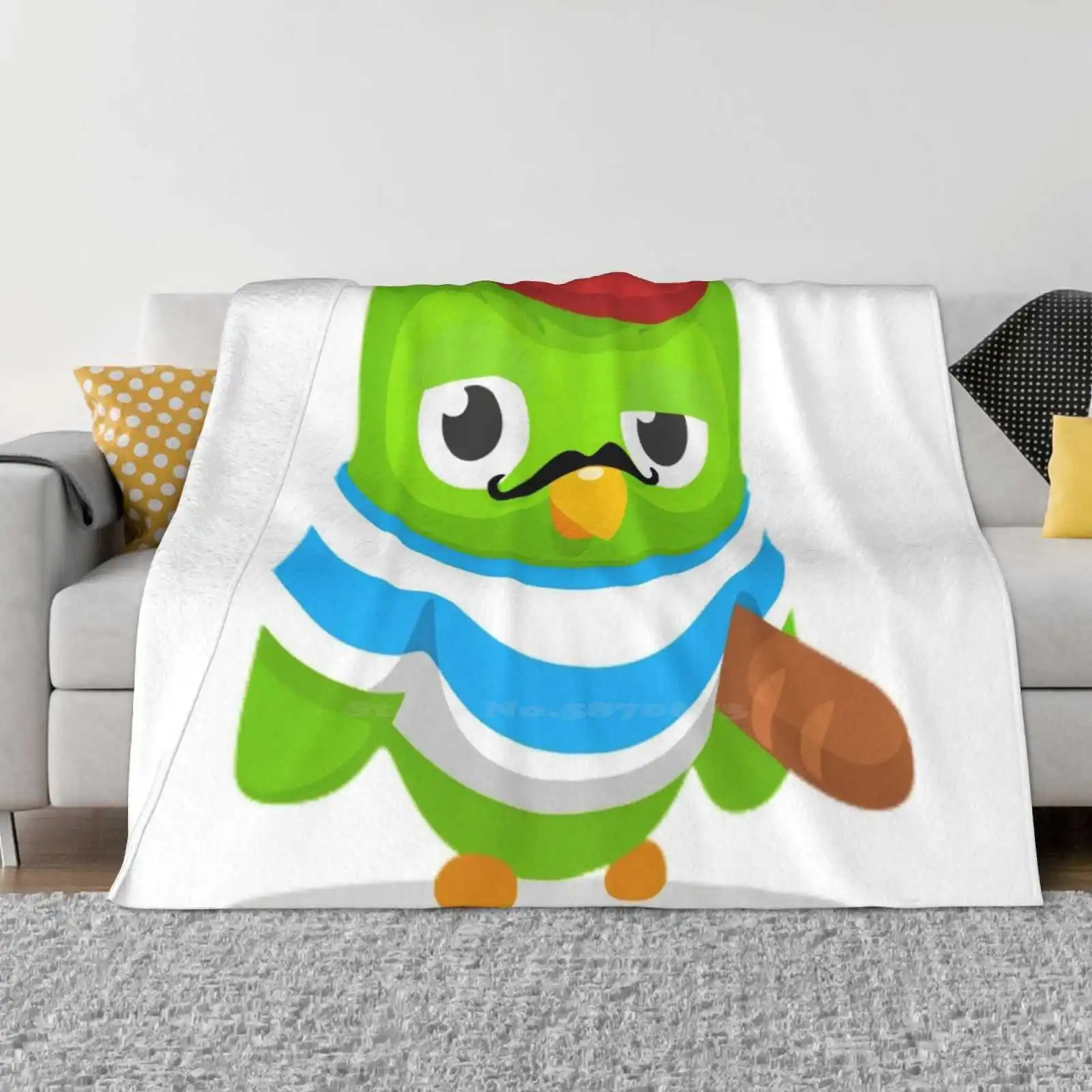 Duolingo French Hot Sale Printing High Qiality Warm Flannel Blanket