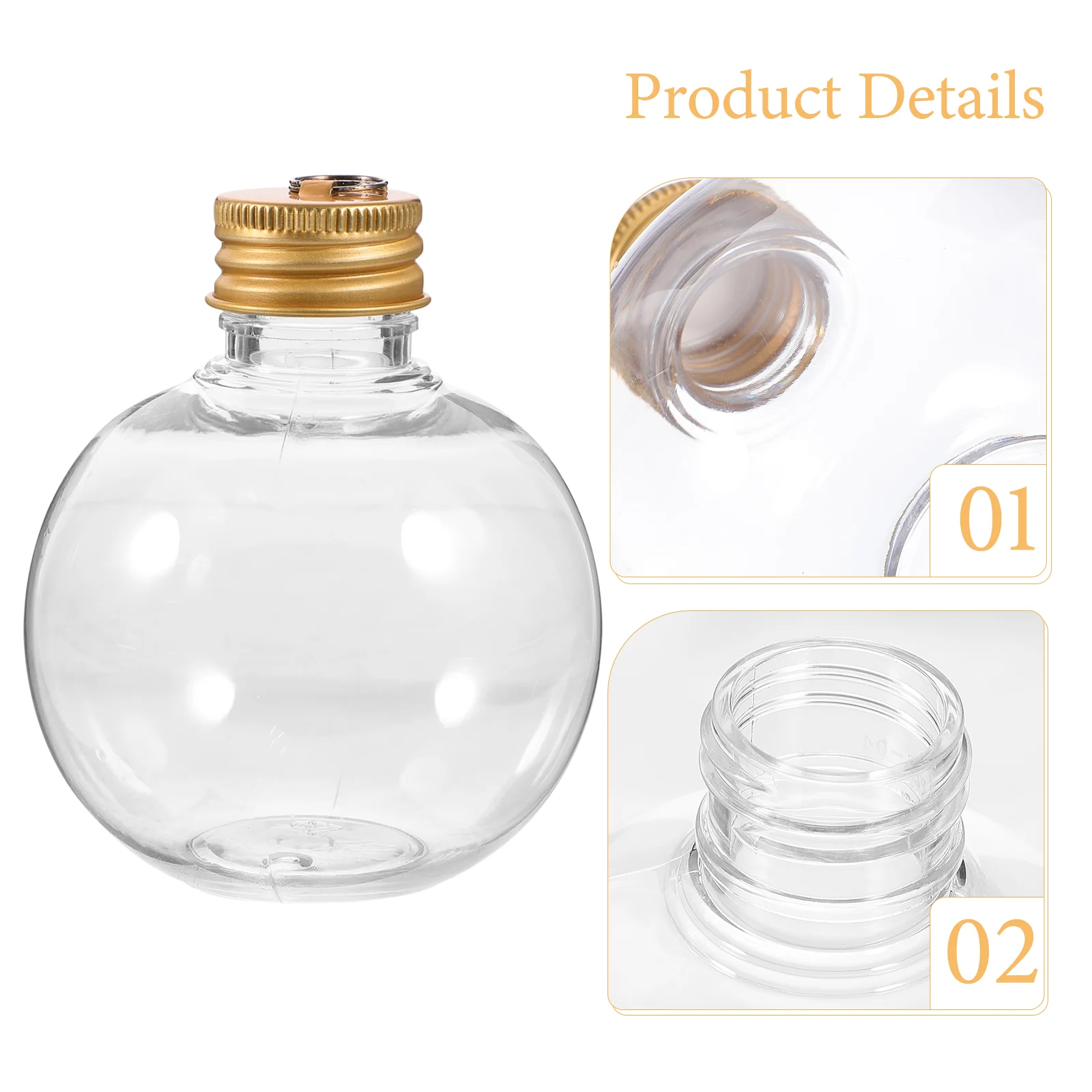 10 Pcs Christmas Spherical Bottle Water Bottles Anti-leak Plastic Juice Clear Ornaments