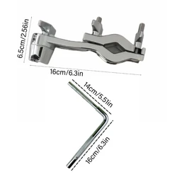 Adjustable Metal Cowbell Clamp L-Rod Percussion Mounting Bracket Cowbell Mount Holder Clip for Drummer Drum Hardware