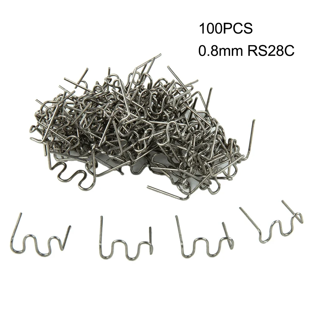 

100pcs Staples Pre-cut 0.8mm Flat Plastic Stapler Repair For Welder Silver Tool Hot Staples Portable Practical