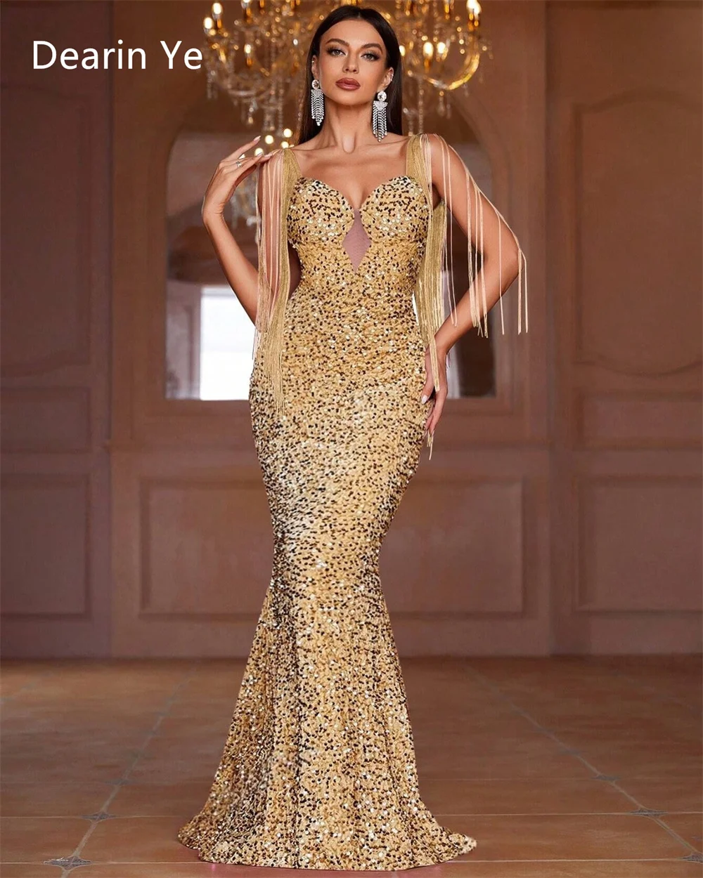 Prom Gown Saudi Arabia Formal Dearin Off-the-shoulder Trumpet Floor Length Skirts Tassel Draped Sequin Bespoke Occasion Dresses