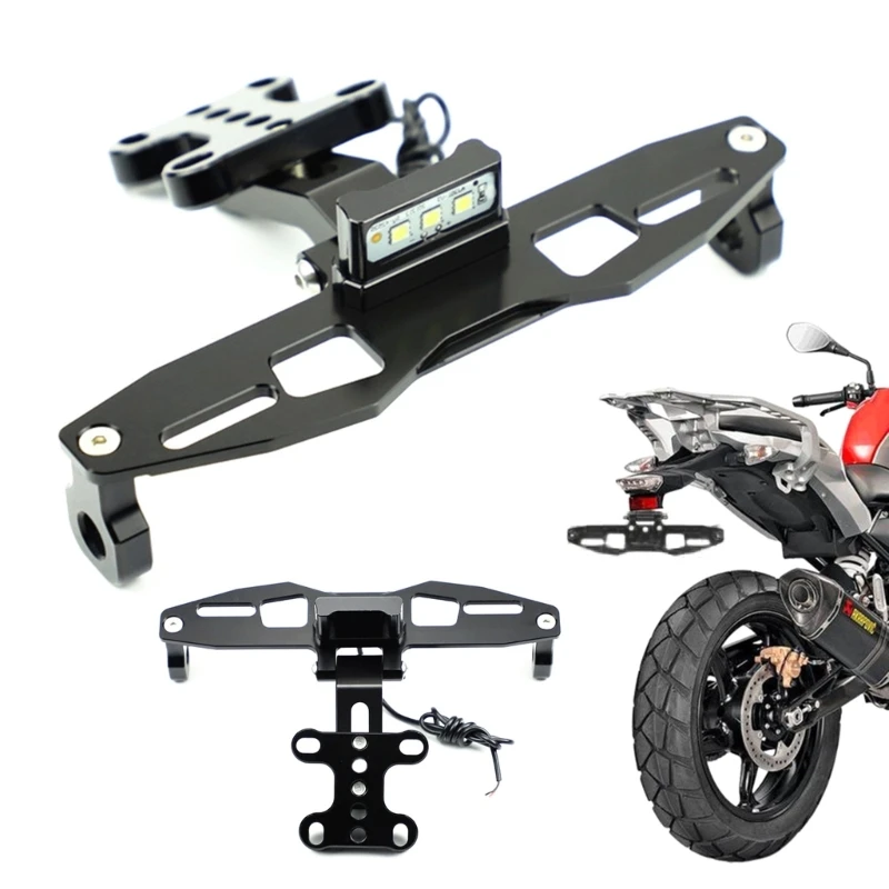 Motorbike License Number Plate Holder Frame with LED Light for TFX150 MslaL150 J60F