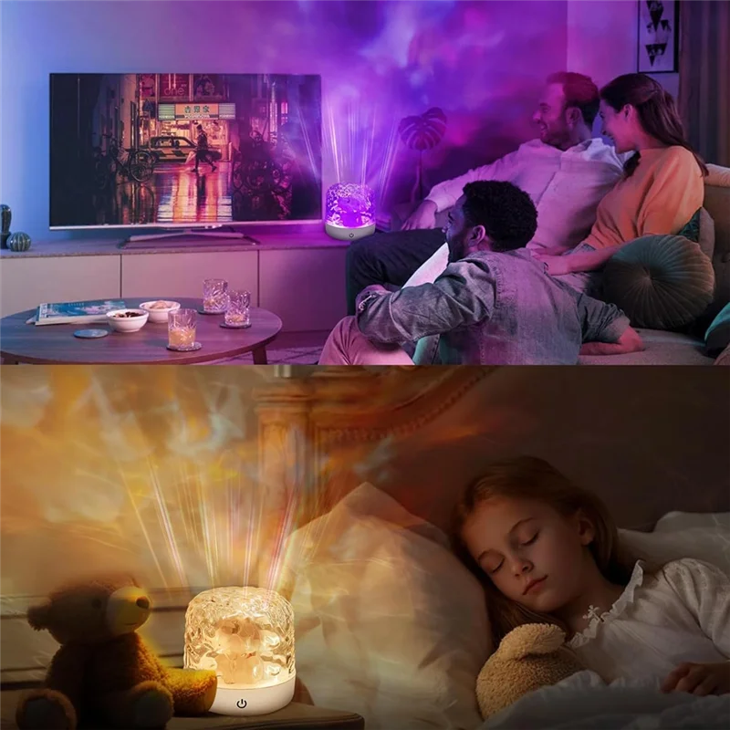 Proyector de luz nórdica de piojos, lámpara de proyector de olas oceánicas con Control remoto, luz de proyector Aurora, para decoración/hogar/regalo