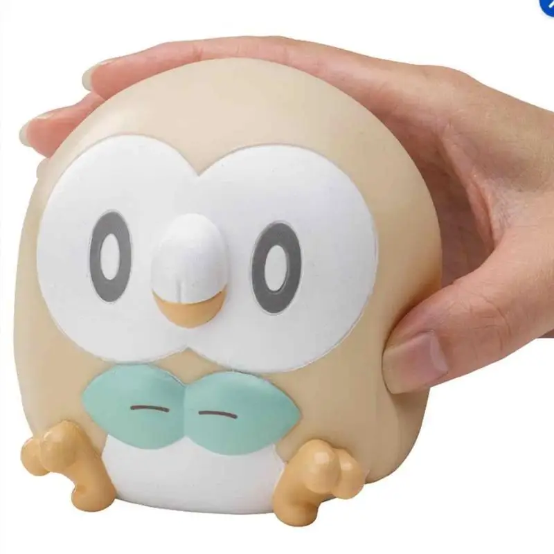 Genuine TOMY PokepeaceHouse Pokemon Rowlet Pinch lamp soft night light Model Toys Gift for Birthday Children