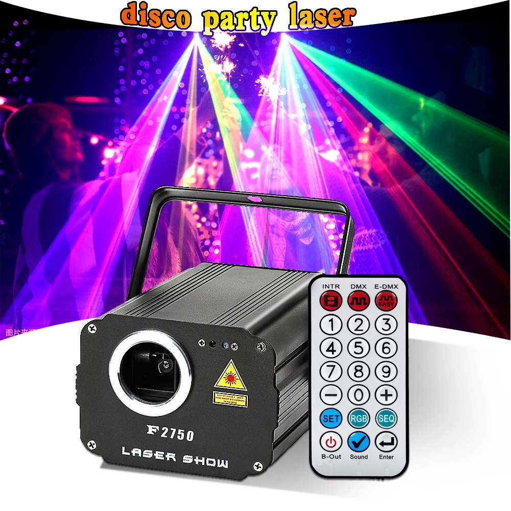 Fast Shipping Dj Party Laser Projector Remote RGB DMX 512 Club Stage Equipment Sound-activated Indoor Holiday Dance Disco Lights