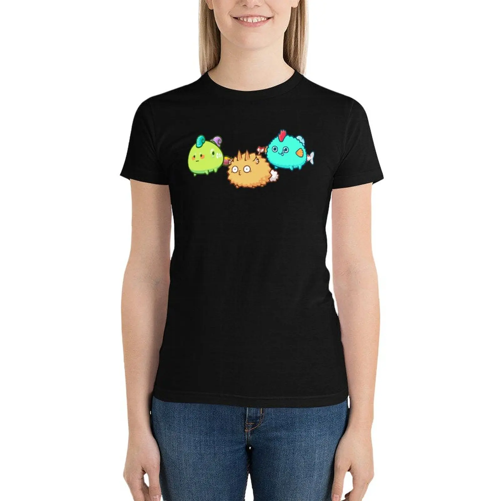 Axie-Camiseta Infinity crypto game online para mujer, tops de talla grande, ropa de mujer, camisas ariat