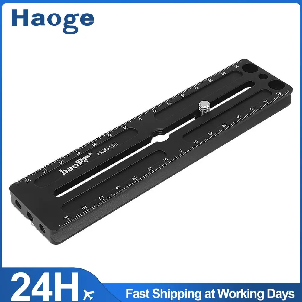 

Haoge 160 мм многофункциональная длинная БЫСТРОРАЗЪЕМНАЯ направляющая раздвижная пластина для тренога для камеры с шаровой головкой зажим подходит для Benro Arca Swiss