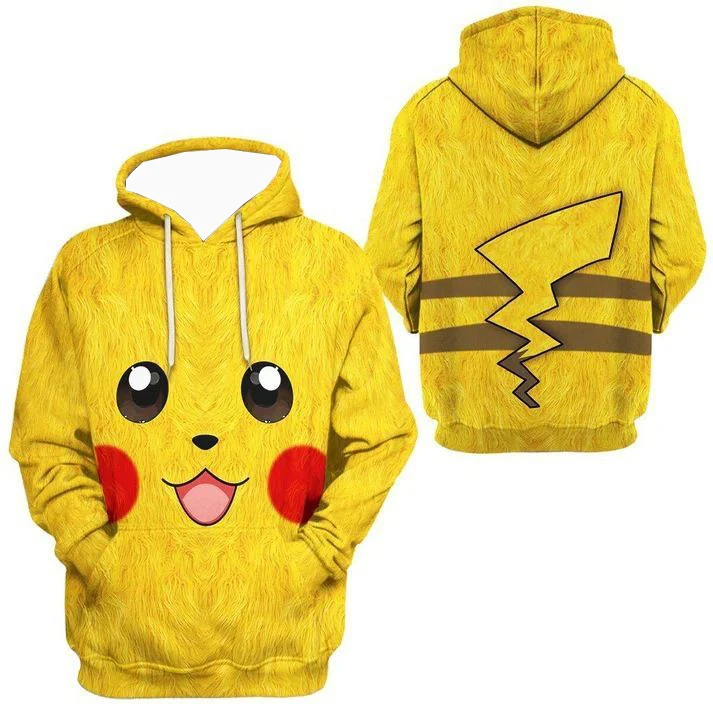 الرجال الأوروبية والأمريكية أنيمي الكرتون 3D الرقمية المطبوعة هوديي البلوز سترة بوكيمون أنيمي الطرفية