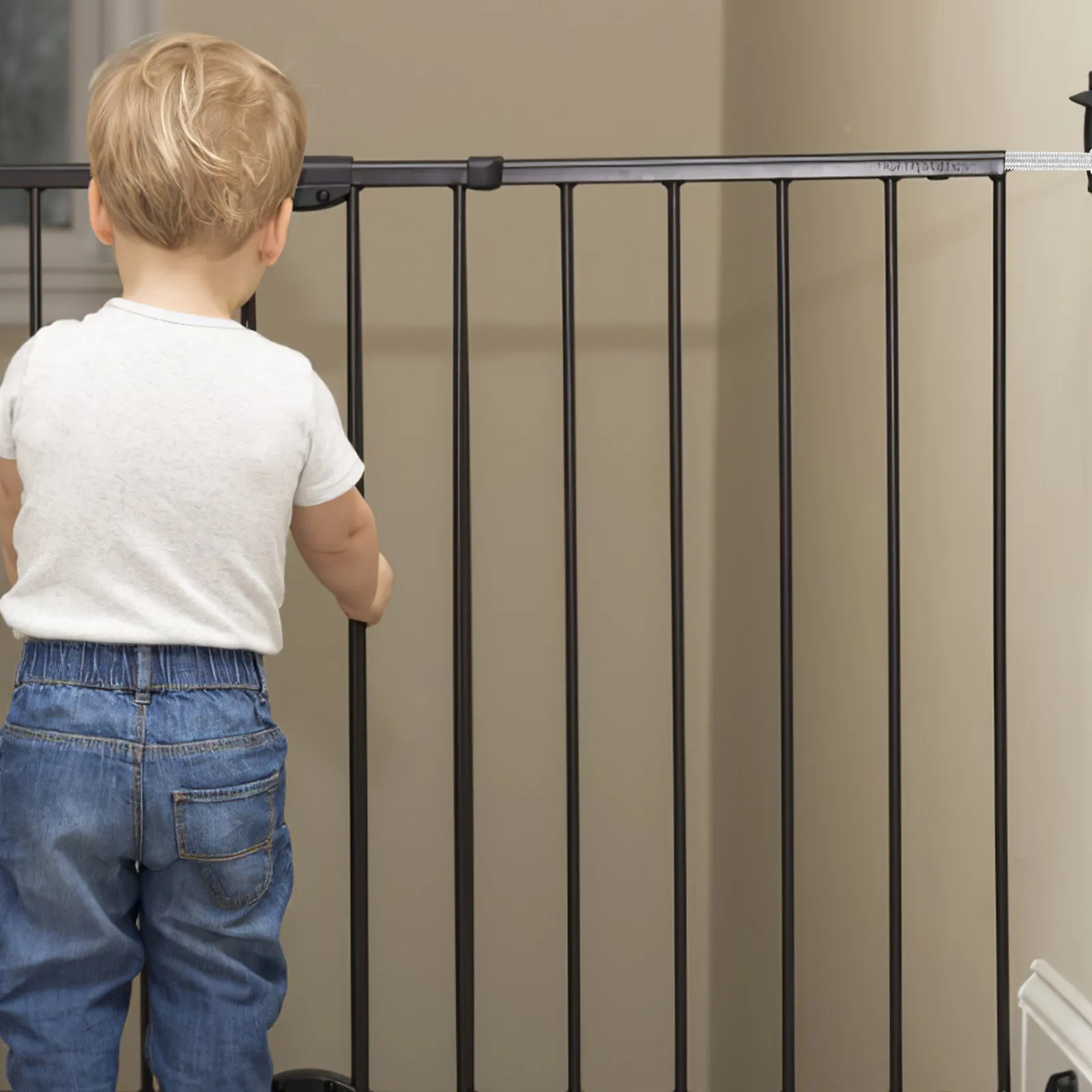 

2Pcs Pressure Mount Baby Gate Spindle Rod Y Threaded Adapter Sturdy Stair Gate Reinforcement for Safety Gates Dog Cat Pet Gates
