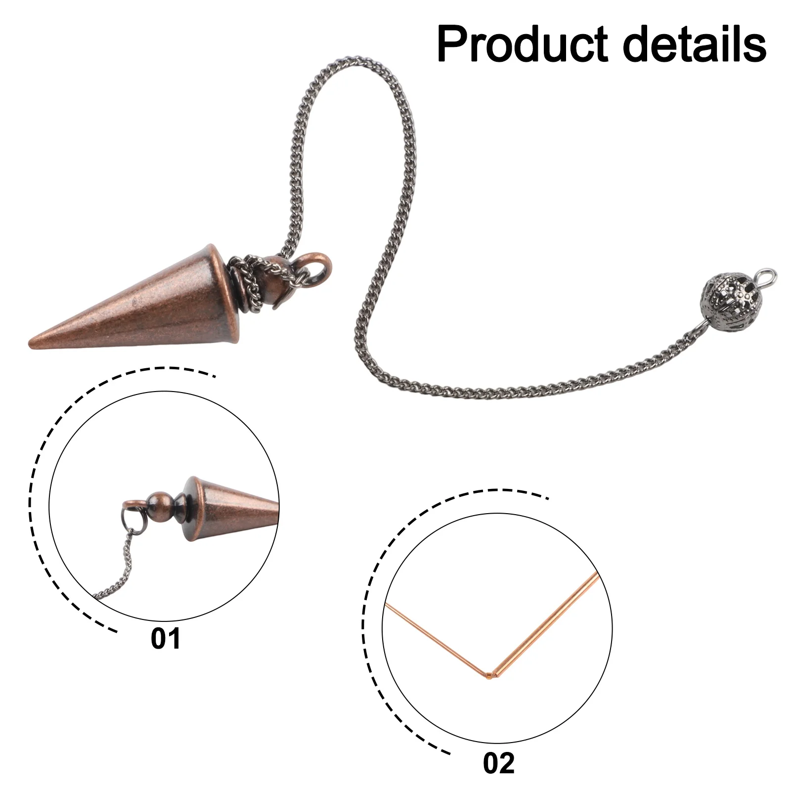 99 9 Copper Dowsing Rod Set with Telescopic Rods and Pendulum for Psychic Divination Energy Therapy and Spiritual Exploration view 3