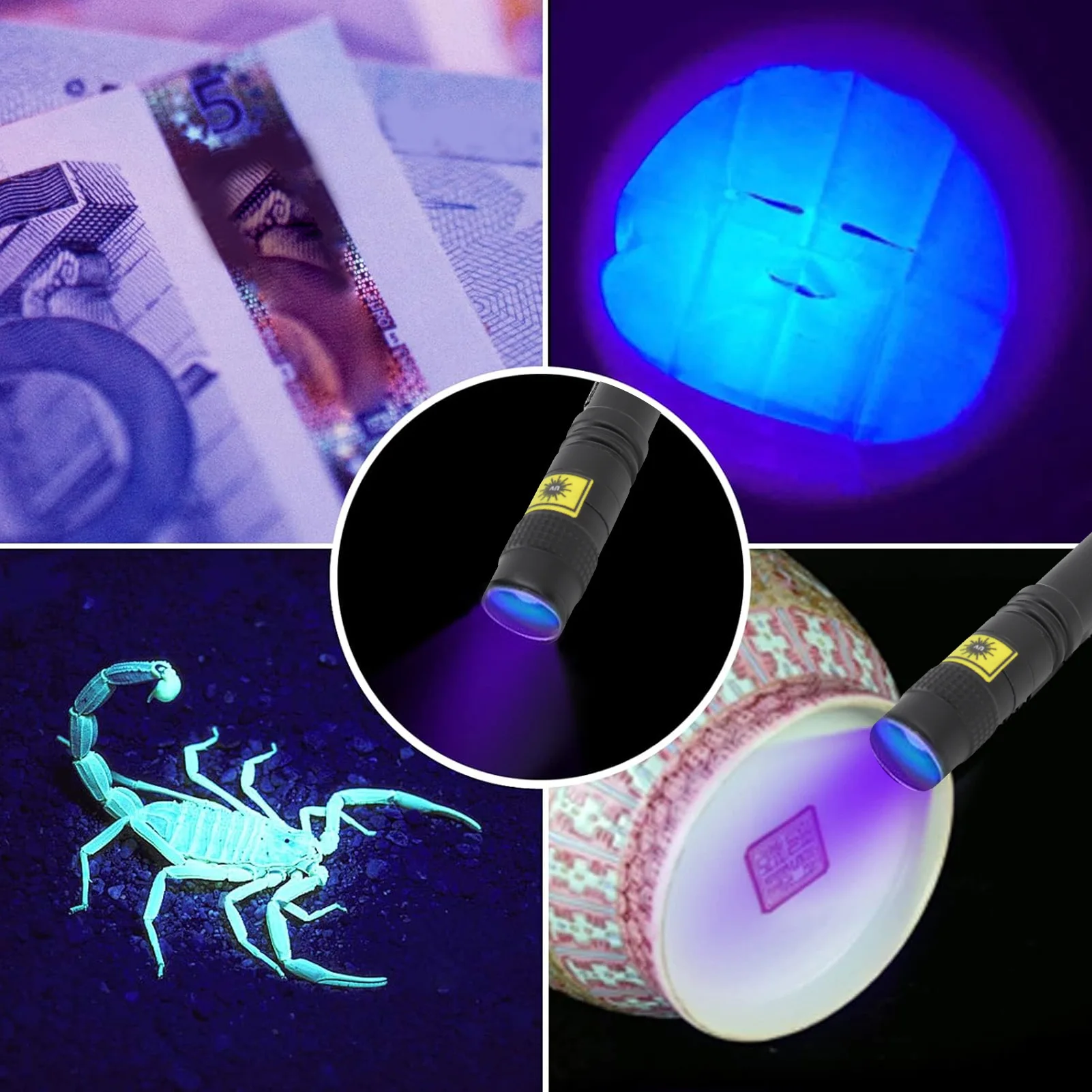 Lampe de poche UV LED Blacklight, ZK40, 365nm, Rock NapDetection, Détecteur d'urine pour animaux de compagnie, Détecteur de fuite AC