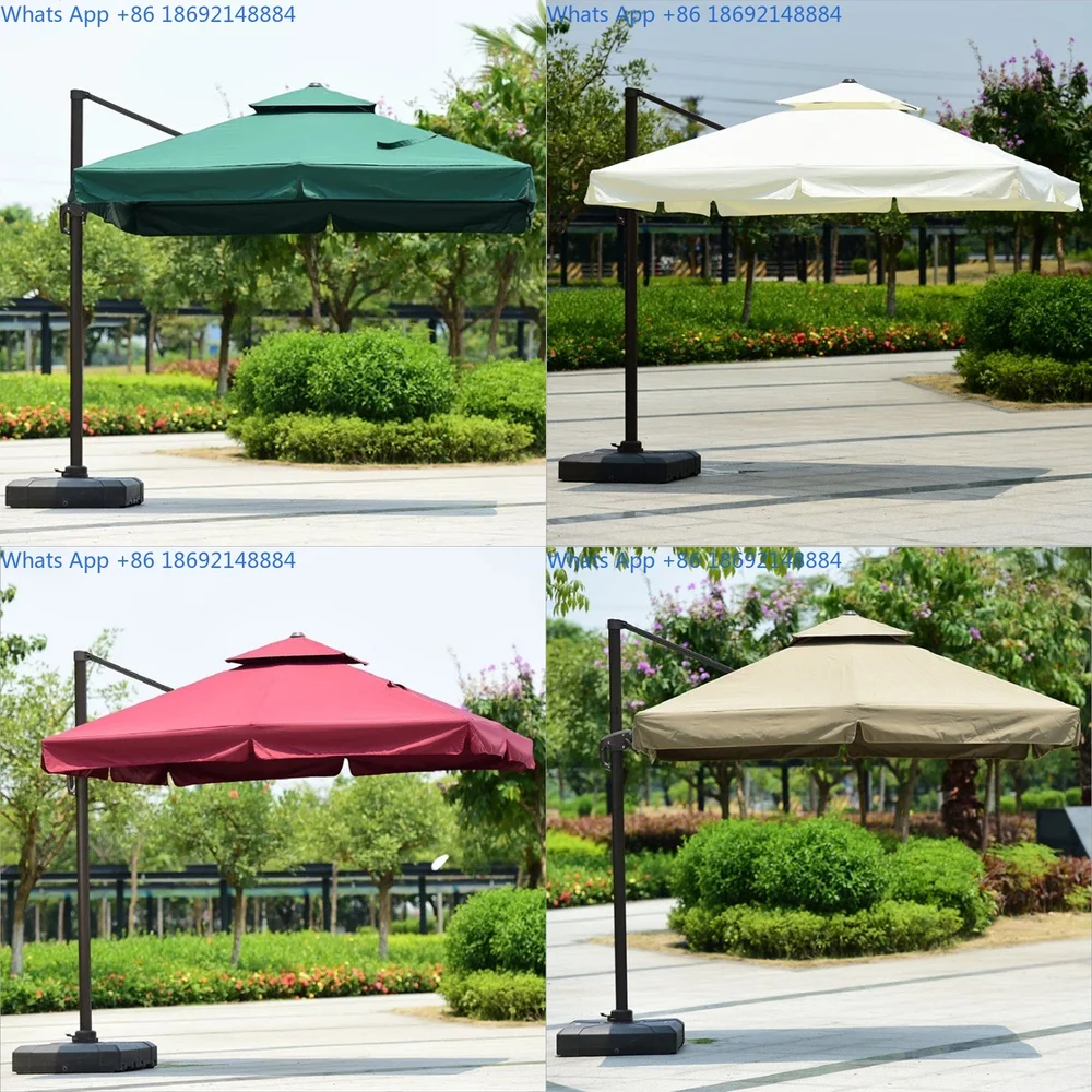 Outdoor Sun Umbrella Large Foldable Shade Canopy for Patio Security Booth Garden Use