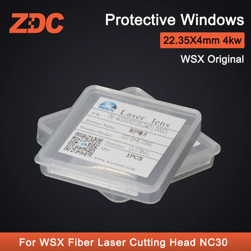 

ZDC WSX Original Protective Windows/Lens 22.35X4 4KW JGS1 Fused Silica For WSX Fiber Laser Head NC30 Bodor HSG