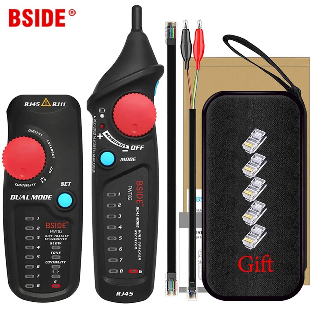 

Сетевой кабельный трекер, тестер проводов BSIDE FWT82, профессиональный RJ45 RJ11, телефонный тонер, Ethernet, локальный трекер, детектор, искатель линии