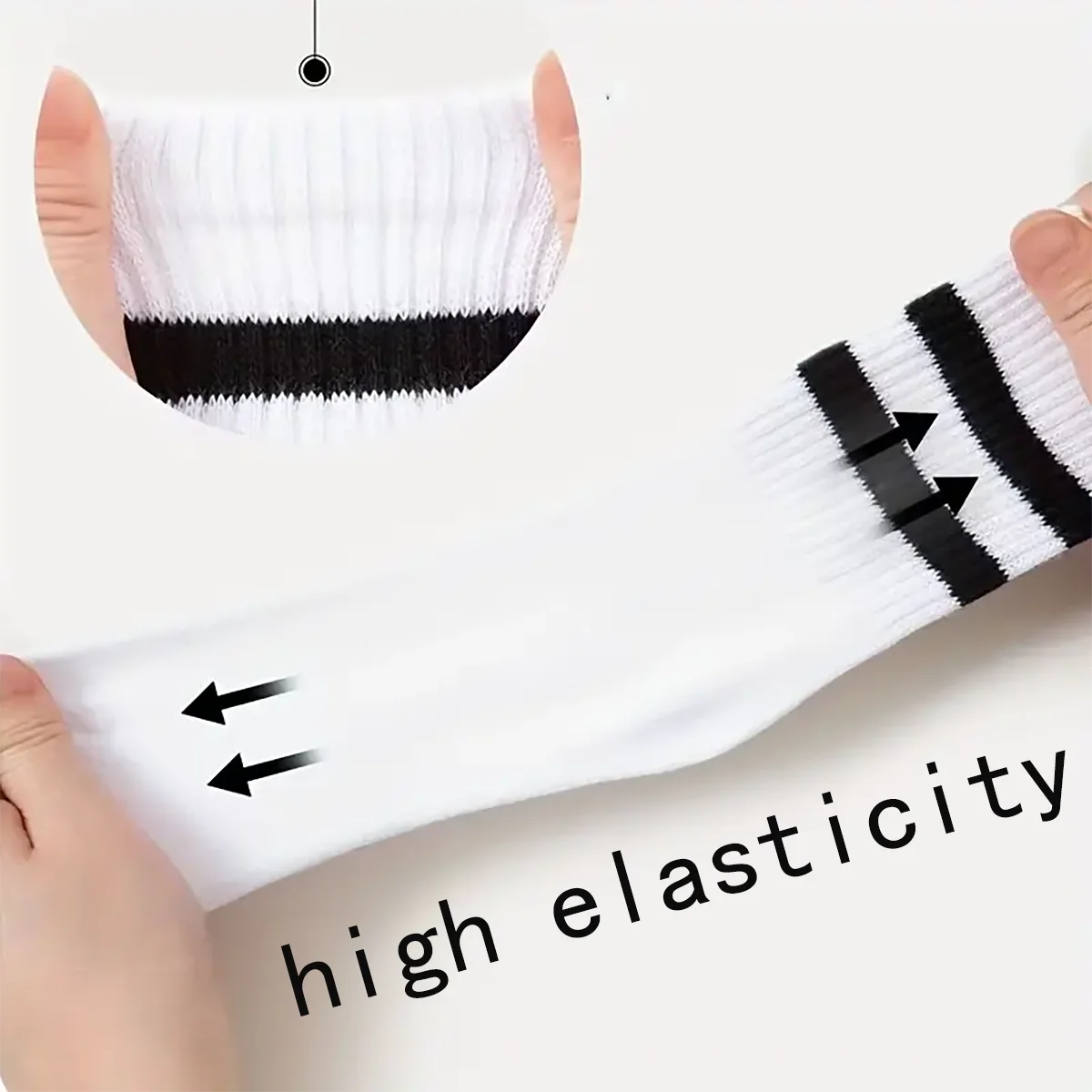 12 pairs of striped Preppy Crew children\'s socks - unisex fashionable solid color striped pattern round neck socks