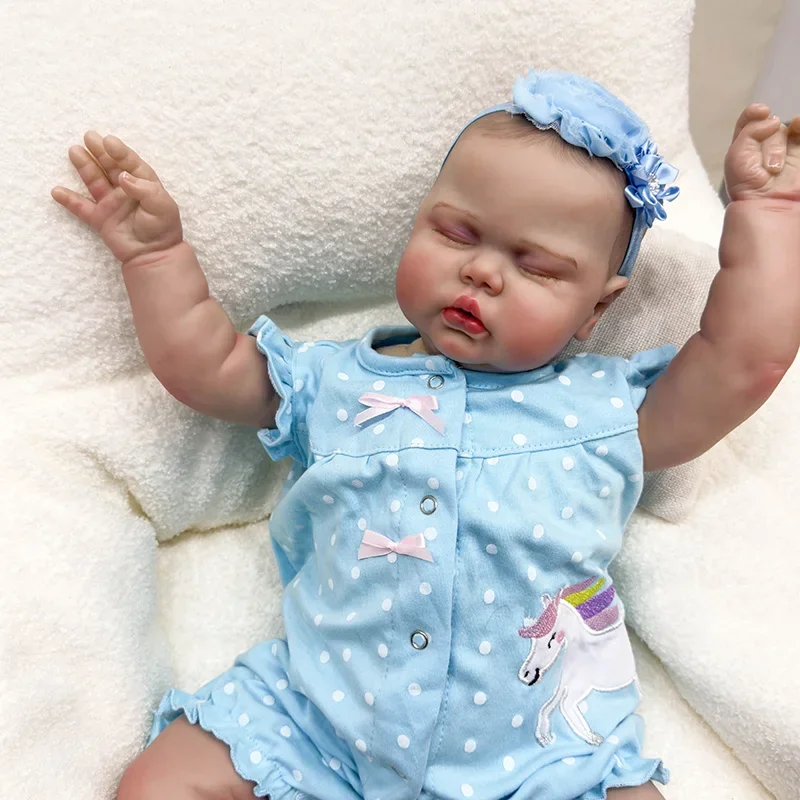 Bambola per bambini rinata realistica da 60 cm - Piccole addormentate Corpo in tessuto morbido Capelli dipinti a mano Bambola coccolosa