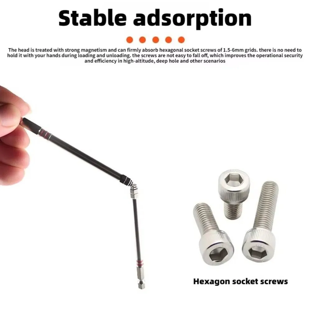 1pc 65/100mm Electric Screwdriver Bits Pagoda-Shaped Design Magnetic Hex Shank Driver Bit Multiple Sizes S2 Alloy Steel Tool Bit