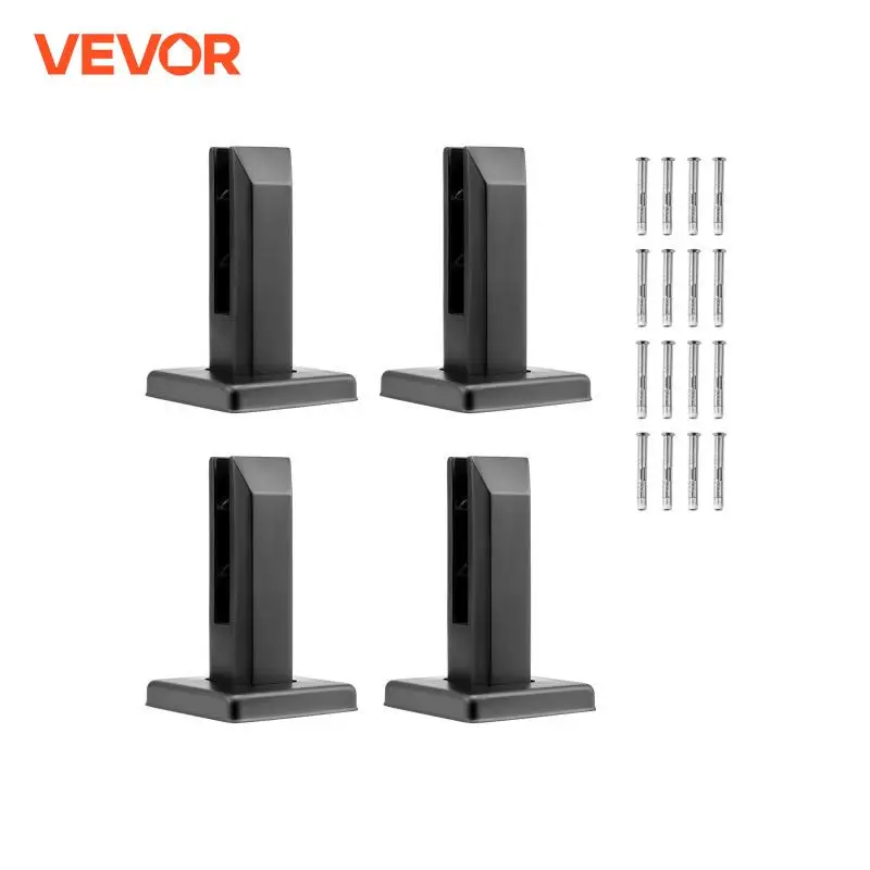 VEVOR Glass Clamp 4 PCS Square Glass Railing Bracket for 0.31 