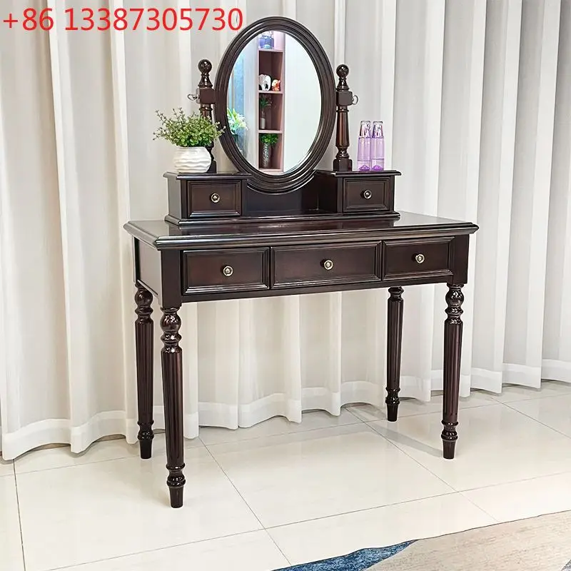 

Old design French makeup table Computer table American European storage American solid wood dresser