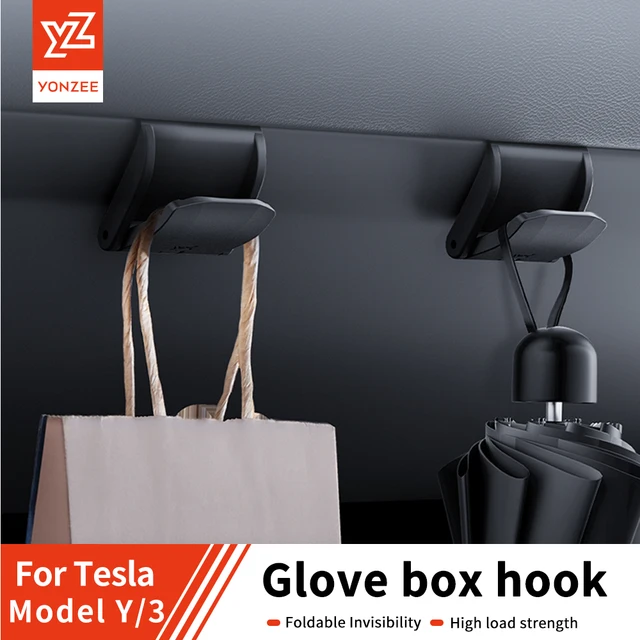 YZ Haczyki do schowka na rękawiczki do nowej Tesli Model 3/Y/YL Highland Juniper, uchwyt do przechowywania ABS, dedykowane akcesoria samochodowe do Tesli Model 3