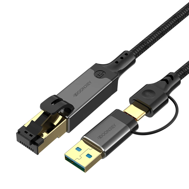 Kabel USB C do Ethernet 1000Mbps 2 w 1 USB/Type-C do RJ45 Gigabit LAN Szybki Konwerter Sieciowy do Laptopa PC Telefonu Komórkowego — zdjęcie produktu 7