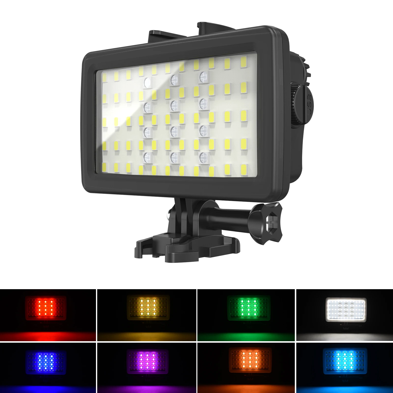 Andoer SL-20 Waterproof RGB Fill Light LED Video Light 8 Modes CRI95 Dimmable Underwater 40M for Diving Snorkeling Underwater