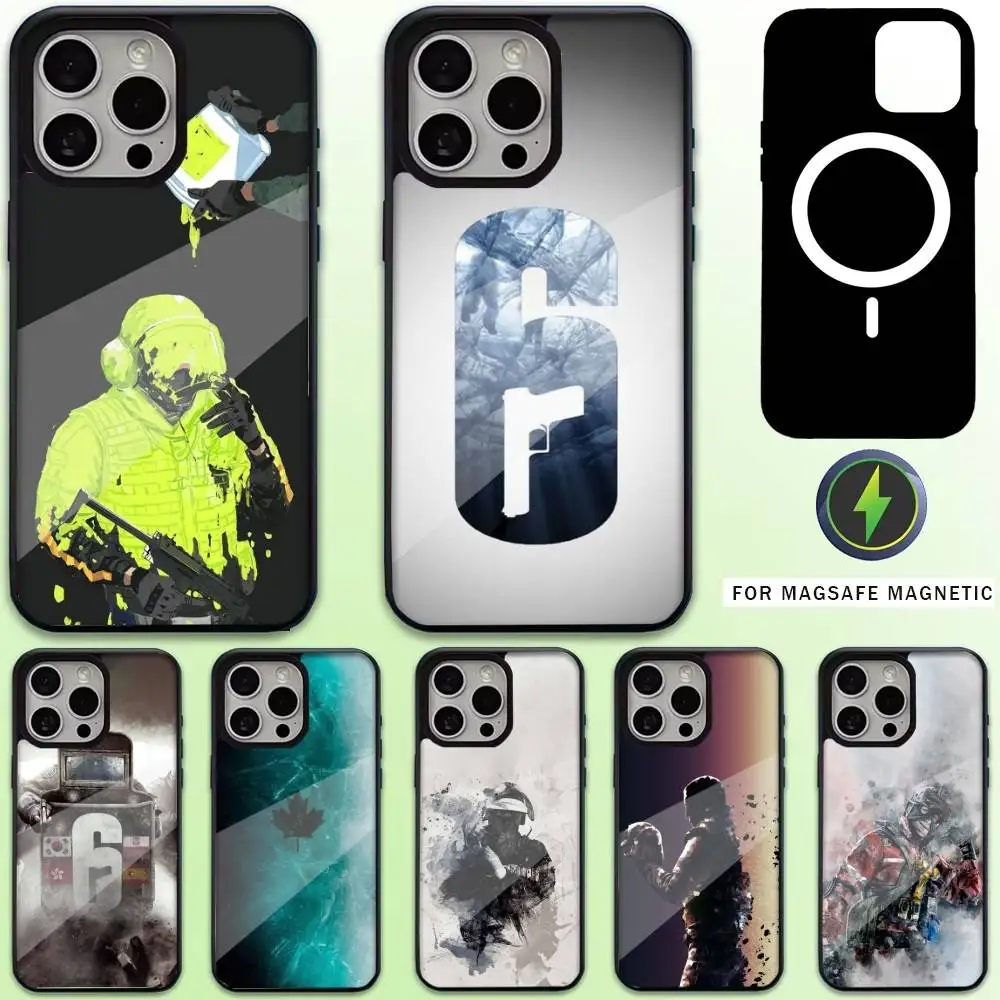 

Ice R6 R-Rainbows Phone Case For iPhone17,16,15,14,13,12,11 Plus,Pro Max Magnetic For Magsafe Wireless Charging