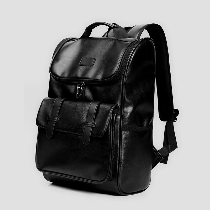 

Fashion Leather Backpack for Men Women, College Backpack Fit 15.6 inch Laptop, Waterproof Large Capacity Travel Daypacks