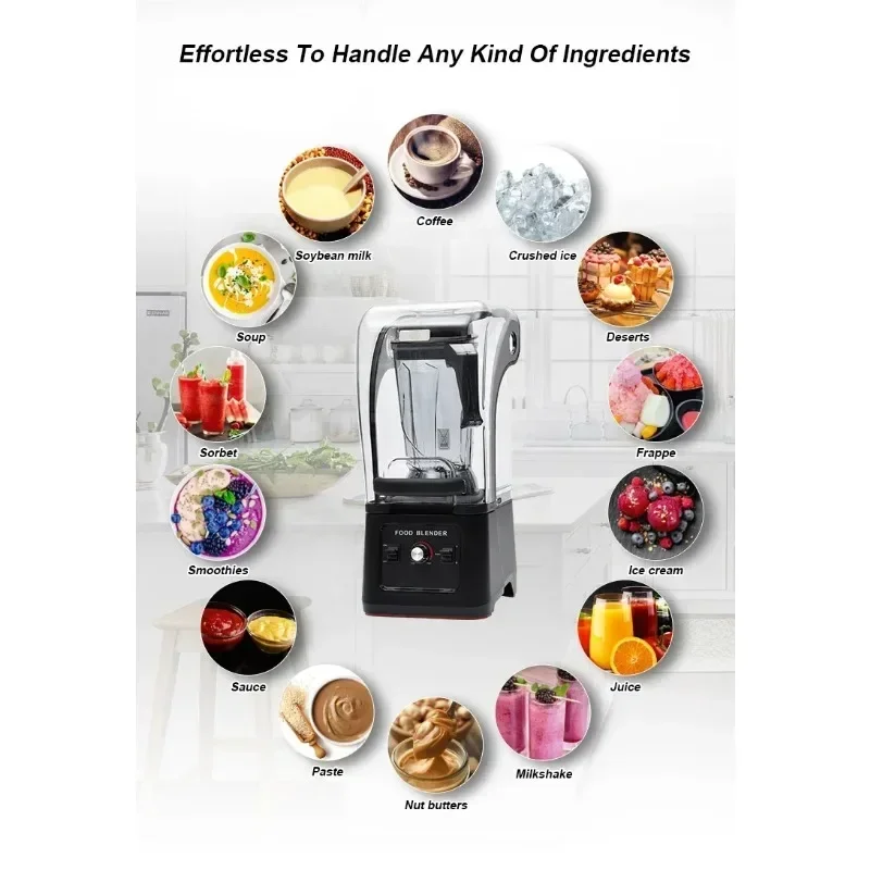 Mechanical Commercial Blender Low Noise for Soup Machine Fruit Ice Milk Shake Smoothie Drink Maker Mixer 110V/220V Blender