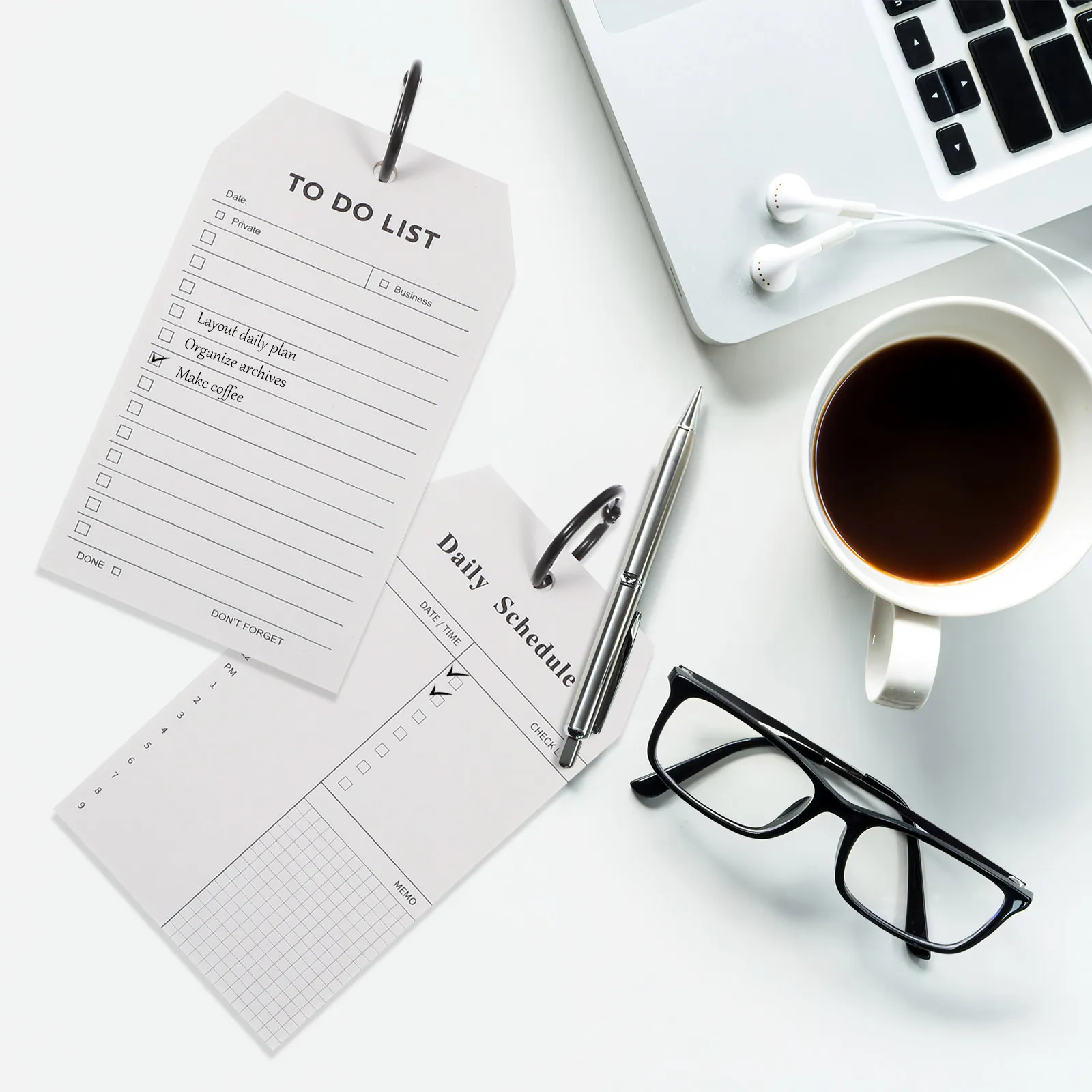 Ring Binder Daily Planner Notepad Set – 4 Pcs, Thick Paper To-Do List & Schedule Organizer for Work, Study, Planning