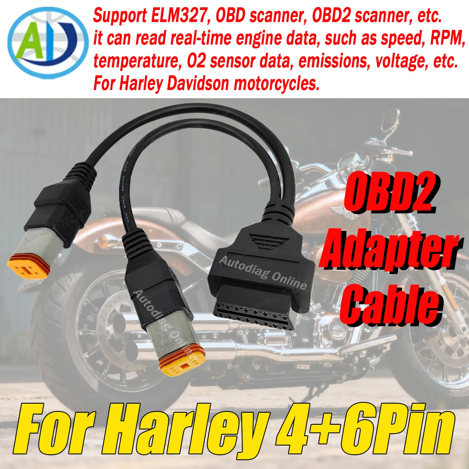 

Для Harley 4 6-контактный диагностический кабель для мотоцикла OBD2 диагностический кабель-адаптер для софтtail/Dyna/V-Rod/Touring/Sporster/Street Scan