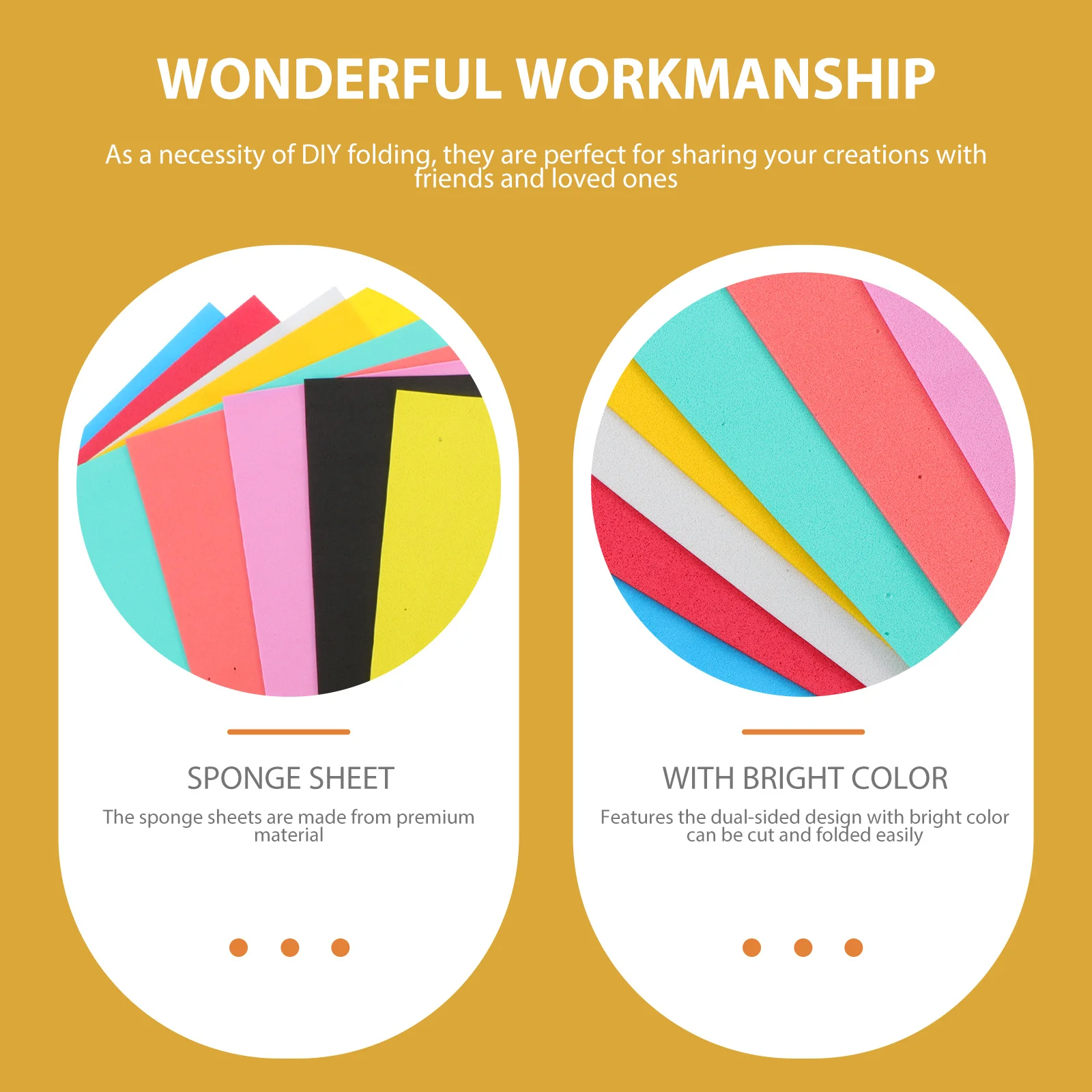 30 folhas de papel dobrável colorido diy, folhas de esponja de cor brilhante, design de dupla face, fácil de cortar, dobrar, fabricação de artesanato
