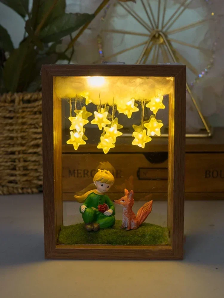 The Little Prince Night Lamp Valentine\'s Day Gifts Home Decor DIY Gift Birthday Gifts Photo FrameStarry Bedroom Lamp Ornaments