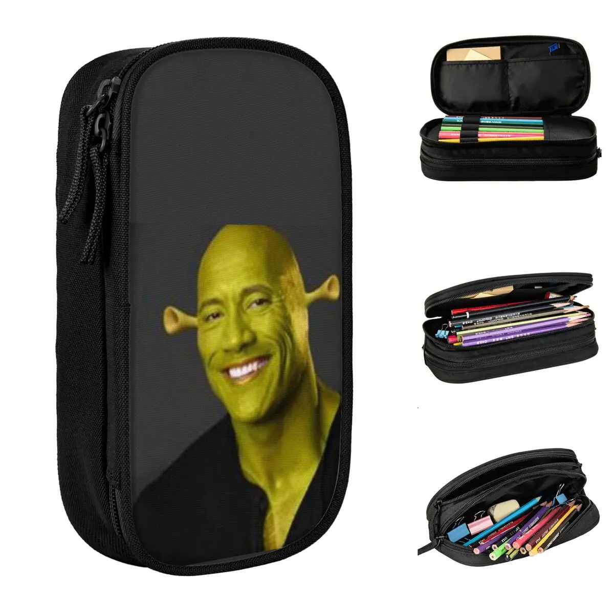 

Dwayne The Shreks Johnson Pencil Cases Fashion Pen Bag Student Big Capacity Students School Zipper Pencil Box