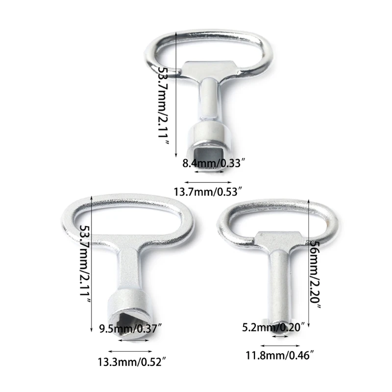 Zinc Alloy Electrical Cabinet Key Universal Square Round Key Plumbing Key Distribution Box Valves Key Tool