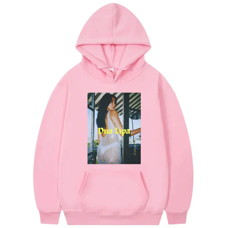 Singer Dua Lipa Aesthetics Print Hoodie Men Women Fashion Vintage Hooded Sweatshirts Autumn Winter High Quality Fleece Pullovers