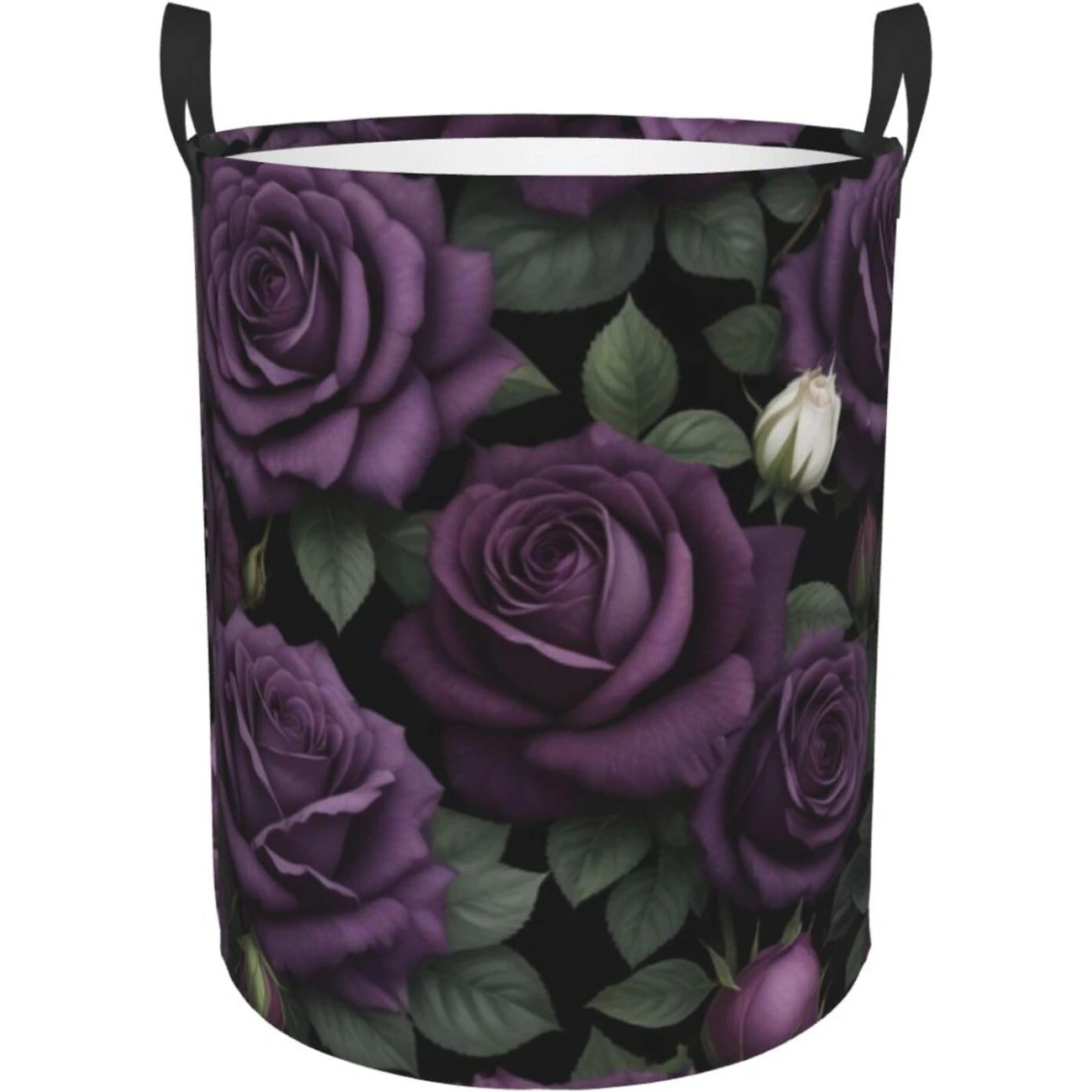 

Purple Roses Laundry Basket Hamper Large Kids Storage Basket Toy Organizer Bins For College Dorms, Boys Girls