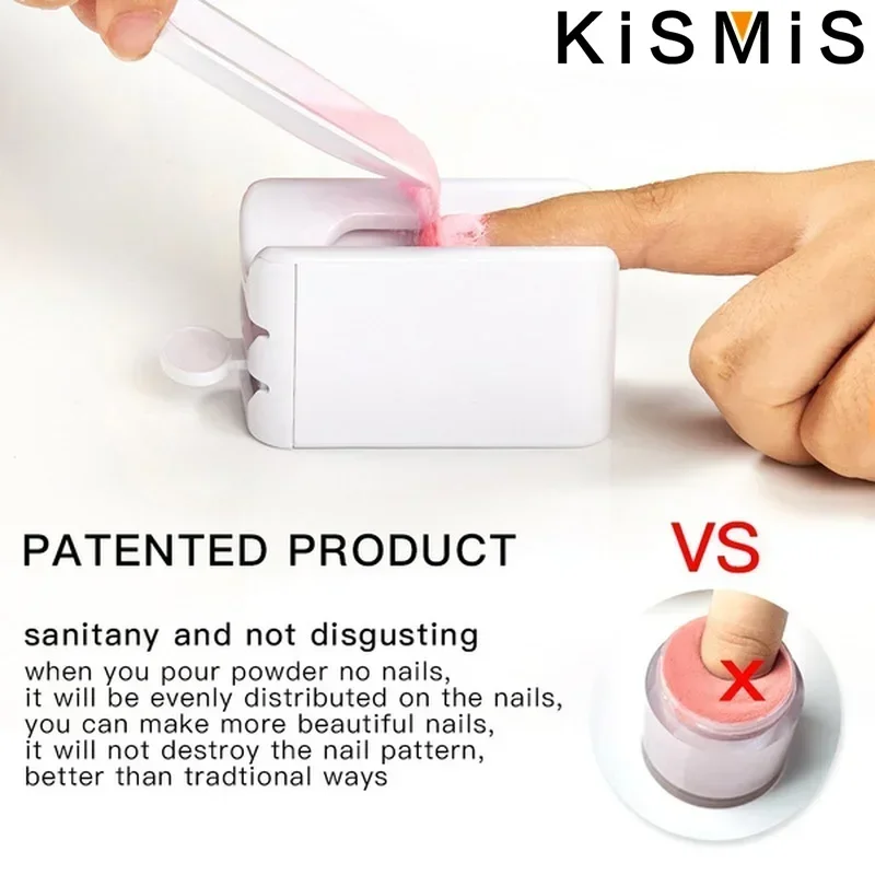 Portable Professional Nail Powder Recycling Box Nail Art Tray Magic Mirror Dipped Powder Glitter Set for Salon Home Use